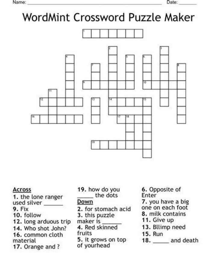 crossword WordMint