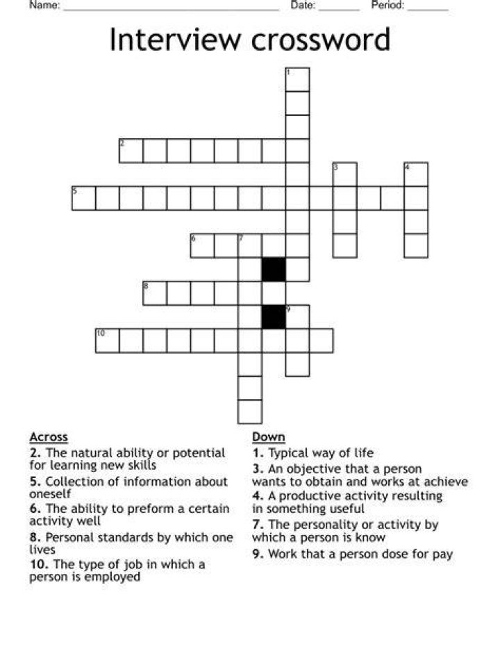 Interview Crossword WordMint