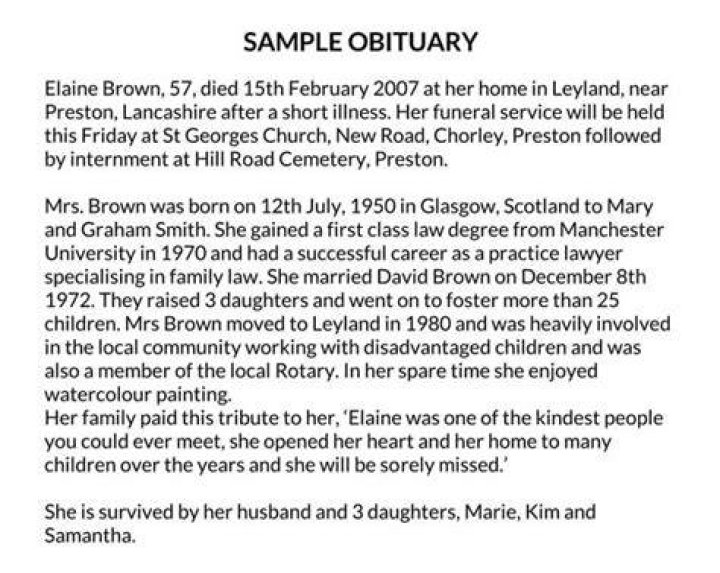 Sample Infant Obituaries
