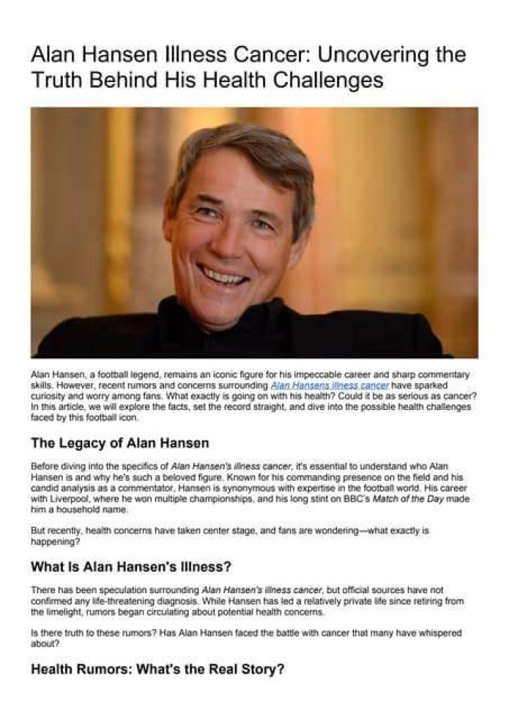 The Truth Behind His Illness